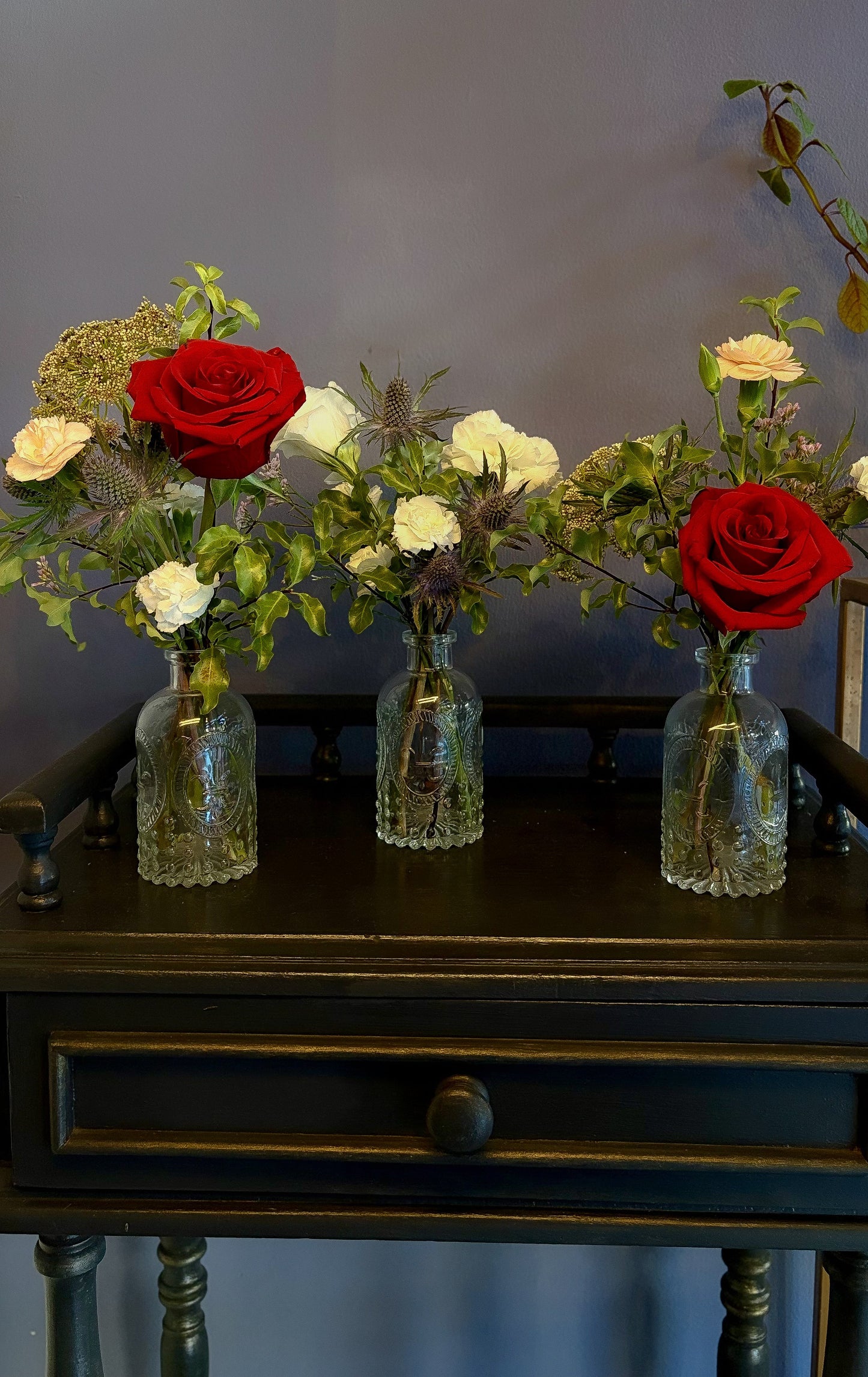 Set de mini floreros navideños